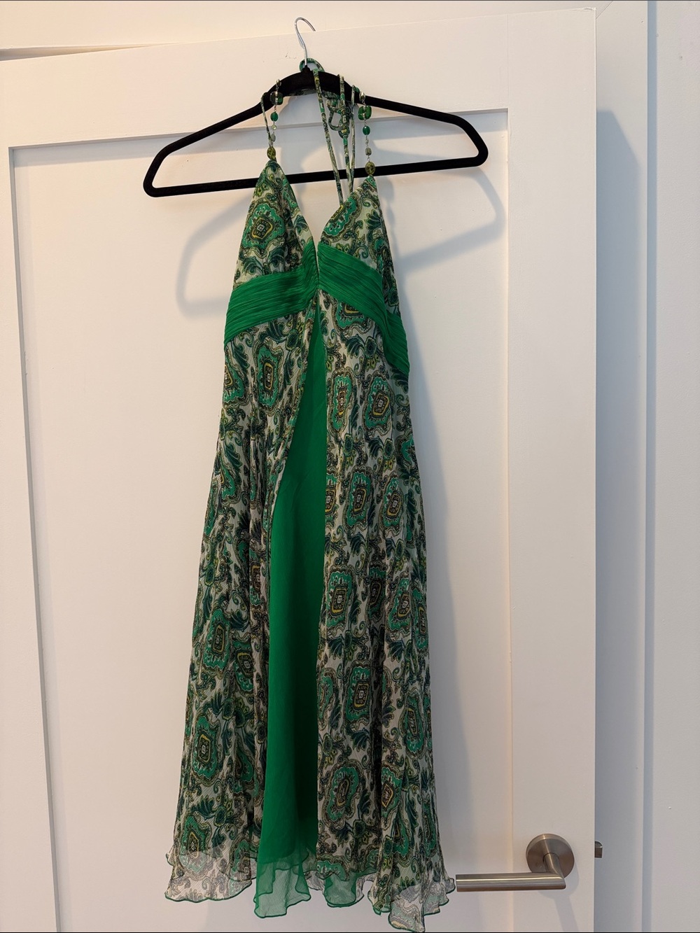 Laundry By Shelli Segal Green Paisley Halter Midi Dress - Picture 4 of 5